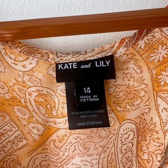 Kate & Lily women's deep V neck long sleeve maxi chiffon dress sz 14 - Picture 2 of 8